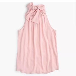 🩰 NWOT J.Crew Pink Tie-Neck Shell Blouse